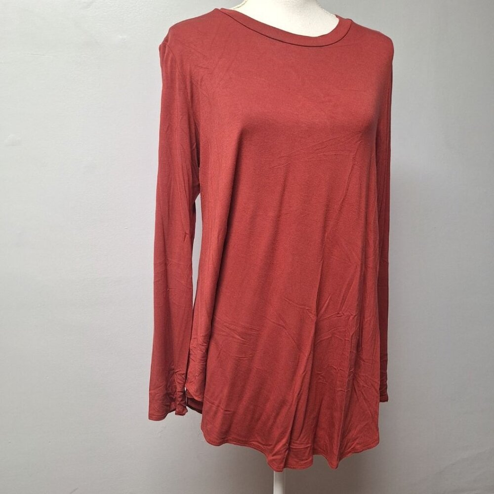 Azules Red Soft Shirt Long Sleeve Womens XL‎ Layering Hiking Made in USA